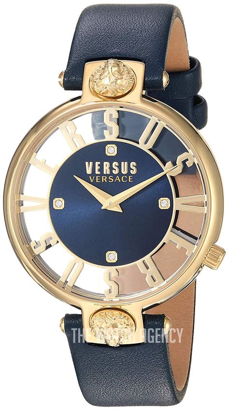 versus versace kirstenhof blue leather gold case watch|Versus by Versace Kirstenhof .